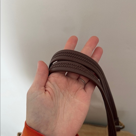 The Sak Iris Two-toned Leather Tote Bag Brown Tan Color Block - Picture 7 of 13